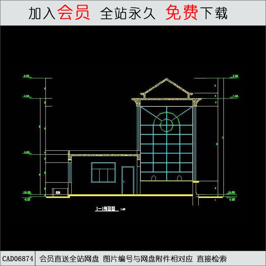 欧式美式风格大门-CAD方案平面图/立剖面图/施工图系列