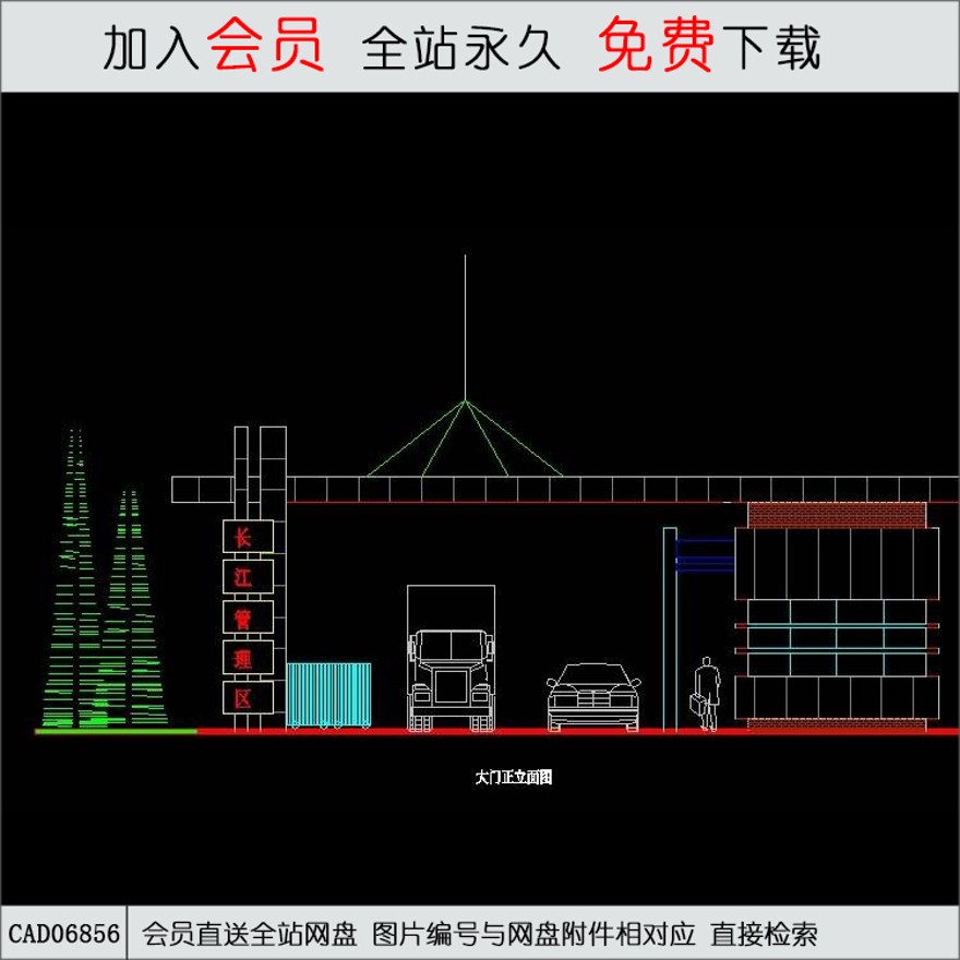 欧式美式风格大门16-CAD方案平面图/立剖面图/施工图系列