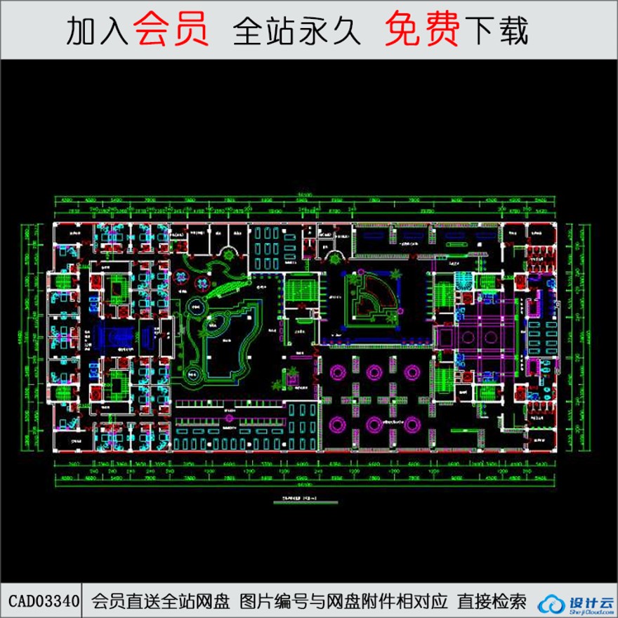 桑拿室平面布置-CAD方案平面图/立剖面图/施工图系列