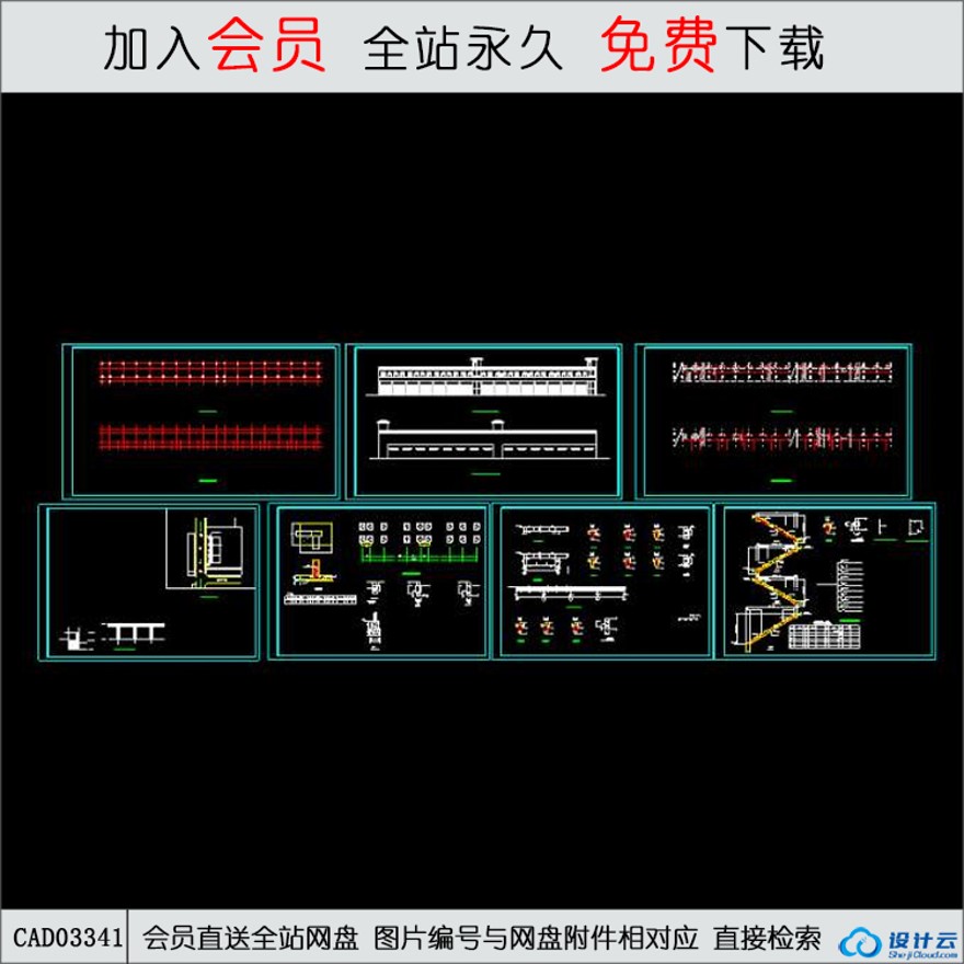 铺面全套施工图-CAD方案平面图/立剖面图/施工图系列