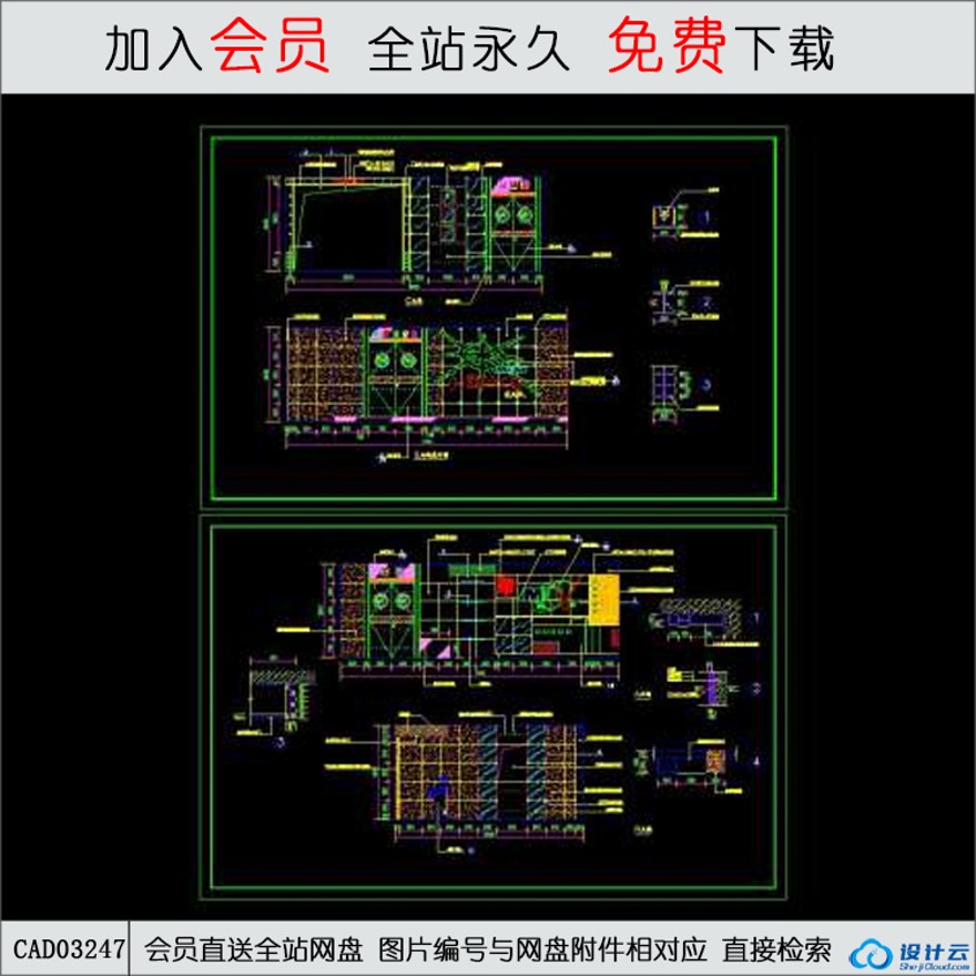 KTV室内装修图纸-CAD方案平面图/立剖面图/施工图系列