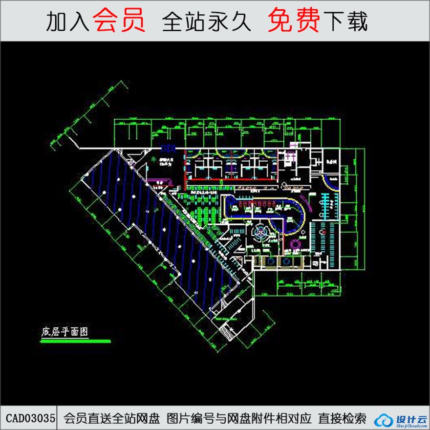 桑拿浴场平面图.-CAD方案平面图/立剖面图/施工图系列