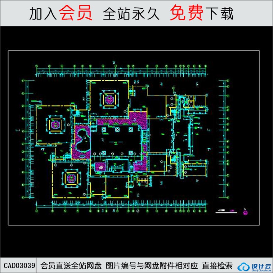 文化休闲创意娱乐中心平面图.-CAD方案平面图/立剖面图/施工图系列