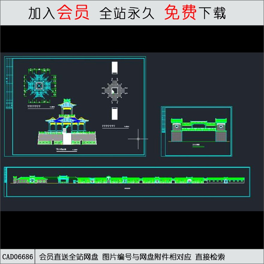 精品古建筑-CAD方案平面图/立剖面图/施工图系列