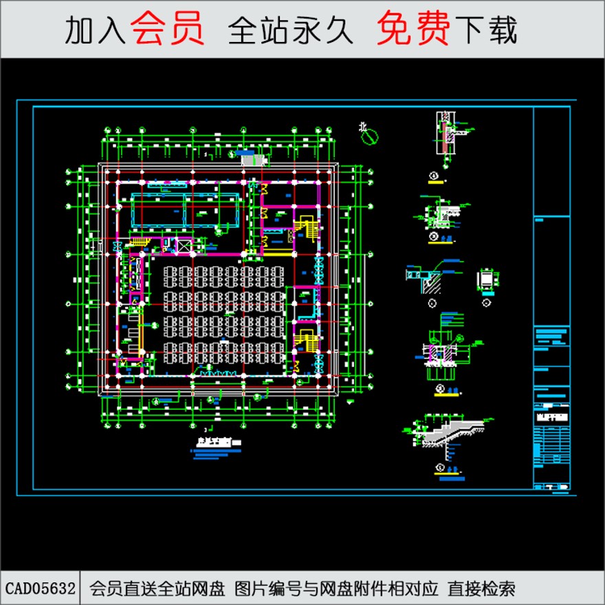 古建系列一杭州市上天竺法喜讲寺建筑施工图-CAD方案平面图/立剖面图/施工图系列