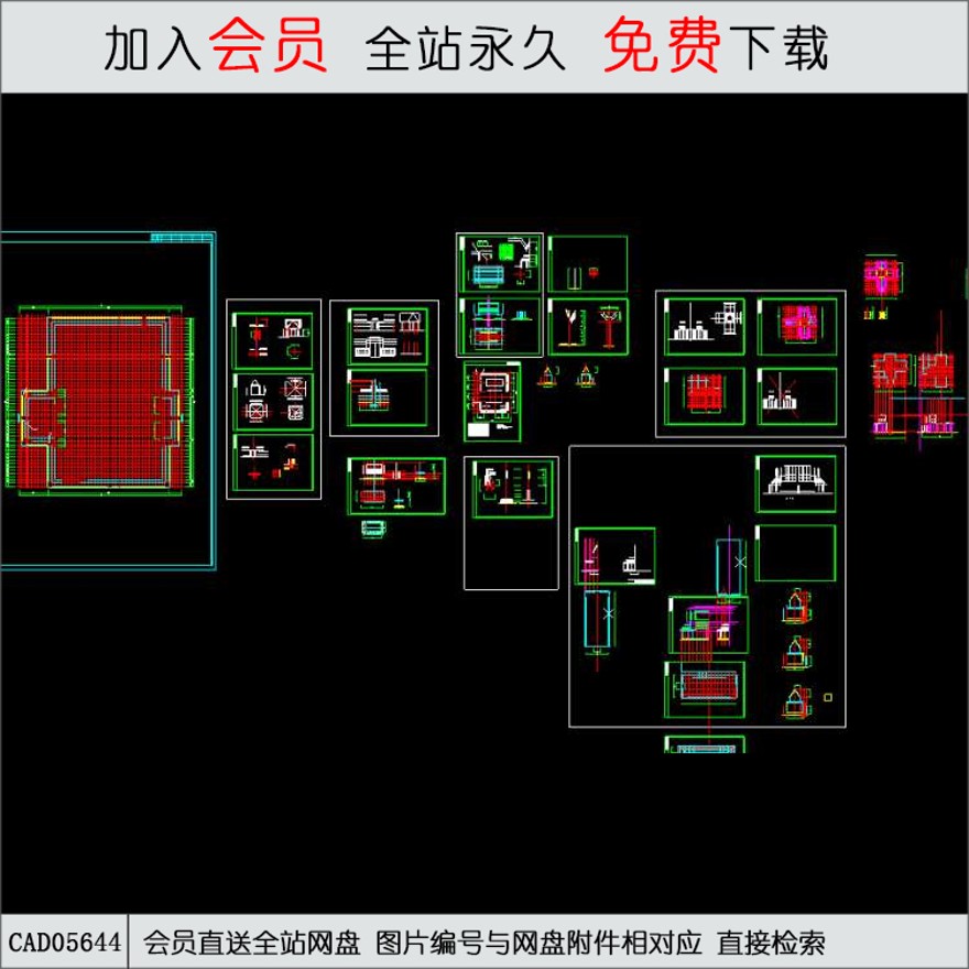 庙图-CAD方案平面图/立剖面图/施工图系列