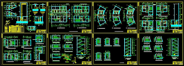 办公楼建筑CAD图纸/设计院参考方案/施工图/CAD素材建筑景观规划资料/1.84GB-CAD方案平面图/立剖面图/施工图系列