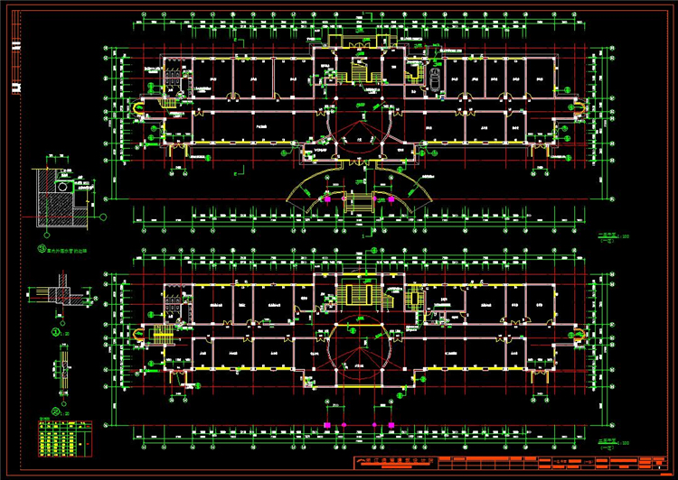 办公楼建筑CAD图纸/设计院参考方案/施工图/CAD素材建筑景观规划资料/1.84GB-CAD方案平面图/立剖面图/施工图系列