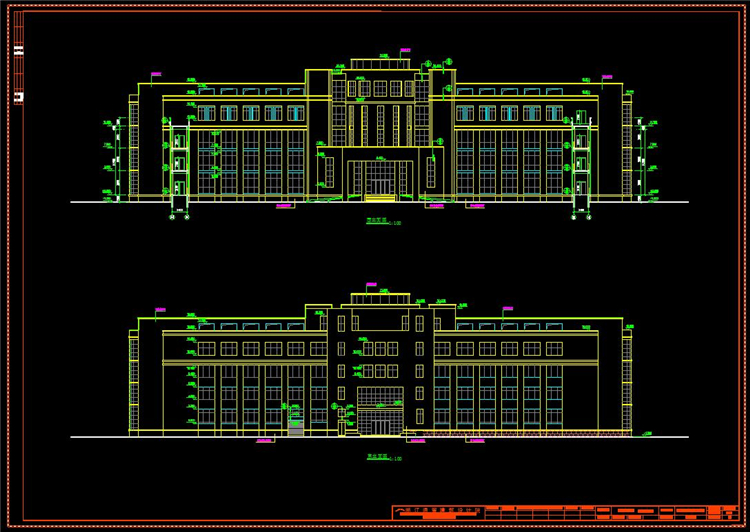 办公楼建筑CAD图纸/设计院参考方案/施工图/CAD素材建筑景观规划资料/1.84GB-CAD方案平面图/立剖面图/施工图系列