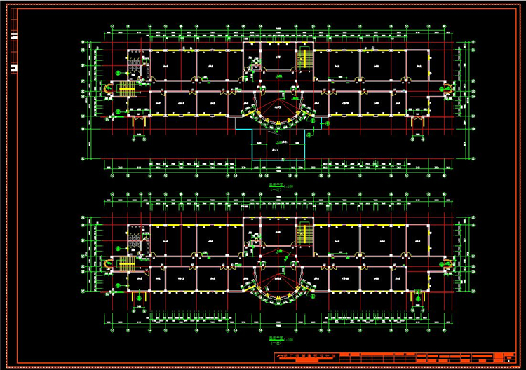 办公楼建筑CAD图纸/设计院参考方案/施工图/CAD素材建筑景观规划资料/1.84GB-CAD方案平面图/立剖面图/施工图系列