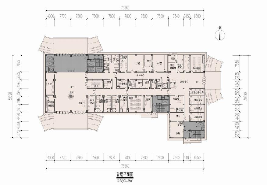 (BFL)医院病房楼CAD图纸-CAD方案平面图/立剖面图/施工图系列