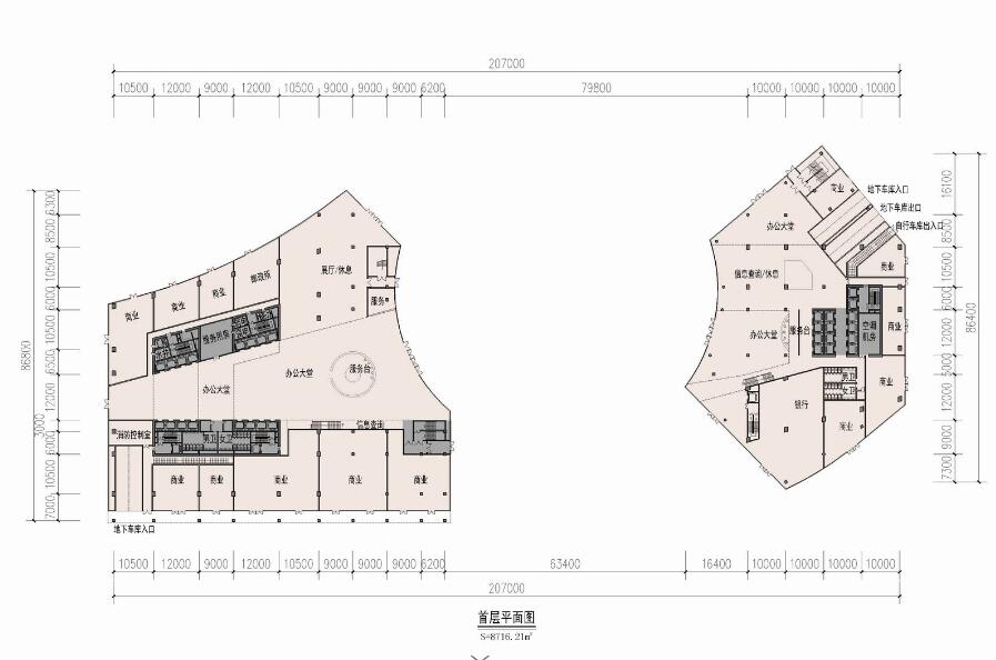 SYZHT-0035国际办公大厦-CAD方案平面图/立剖面图/施工图系列