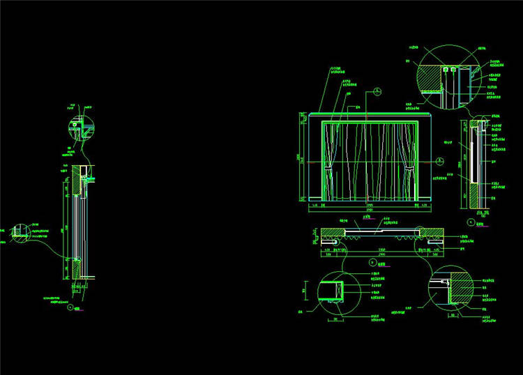 窗帘盒-CAD方案平面图/立剖面图/施工图系列