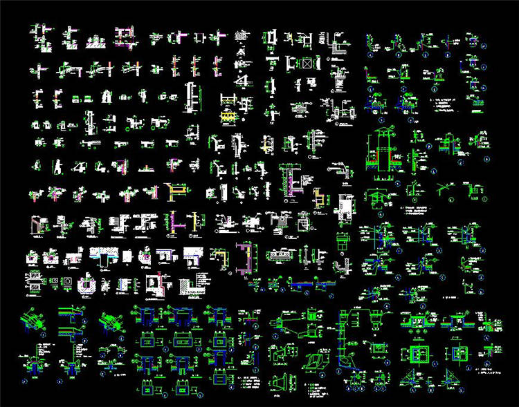 节点详图汇总-CAD方案平面图/立剖面图/施工图系列