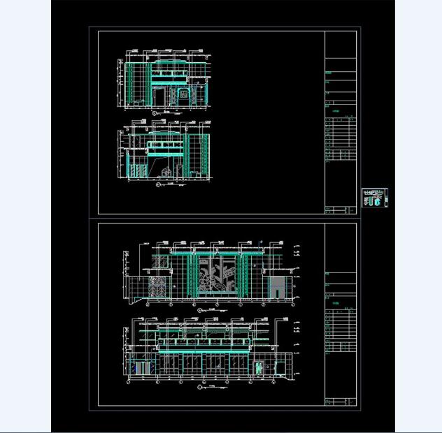 酒店大堂立面装修详图-CAD方案平面图/立剖面图/施工图系列