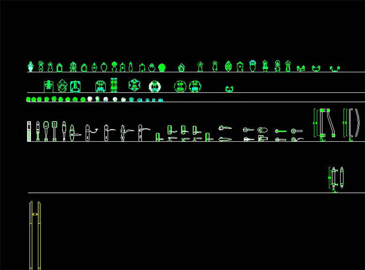 拉手及门锁-CAD方案平面图/立剖面图/施工图系列