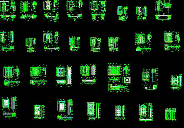 门的节点大样图-CAD方案平面图/立剖面图/施工图系列