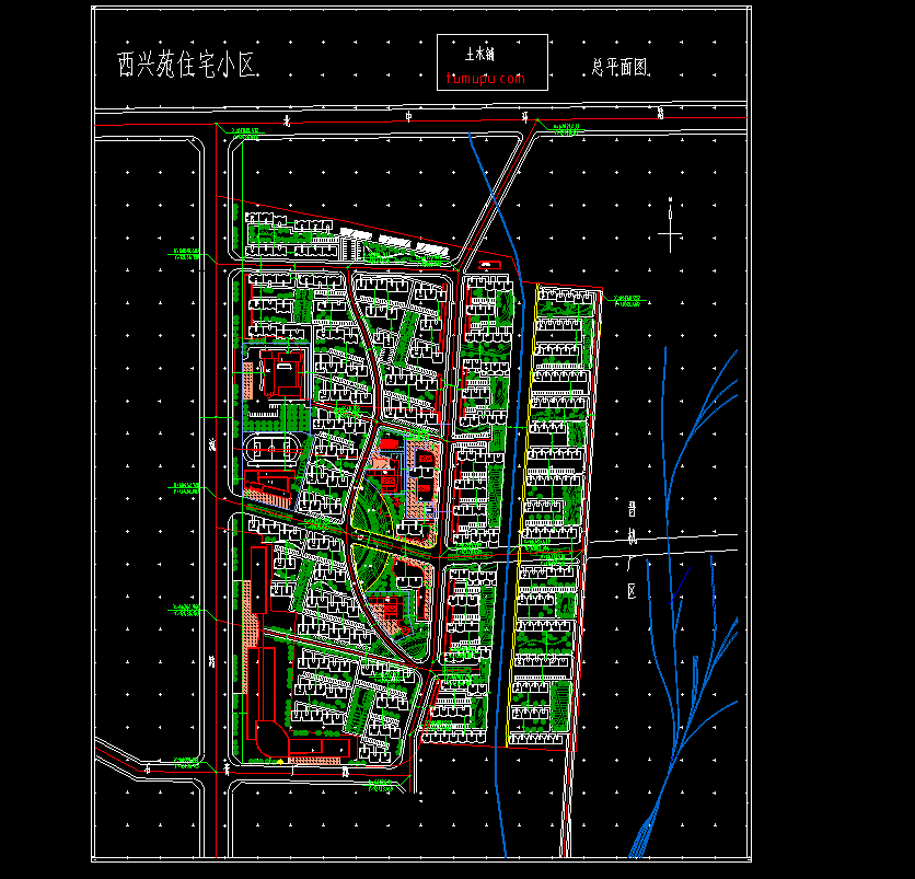 高层住宅公寓居住小区洋房规划(40)-CAD方案平面图/立剖面图/施工图系列