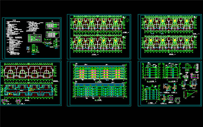 多层住宅楼总图-CAD方案平面图/立剖面图/施工图系列