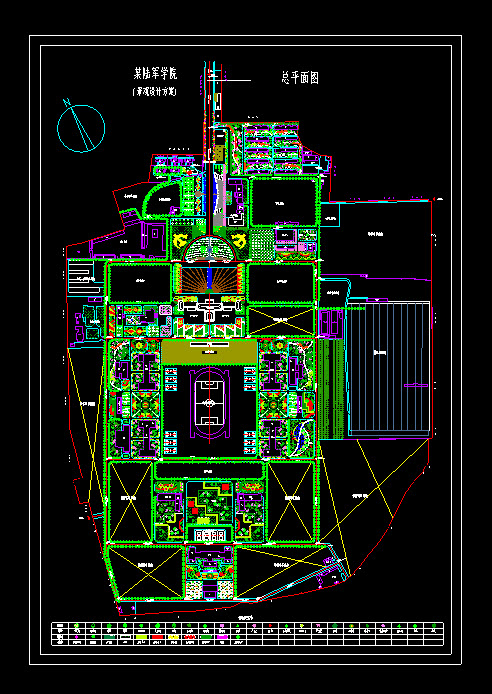 某式军学院园林规划图-CAD方案平面图/立剖面图/施工图系列