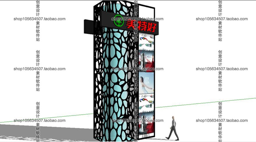 模型-su草图大师交通指示标识牌单体模型Sketchup室外景观SU建筑景观室内模型