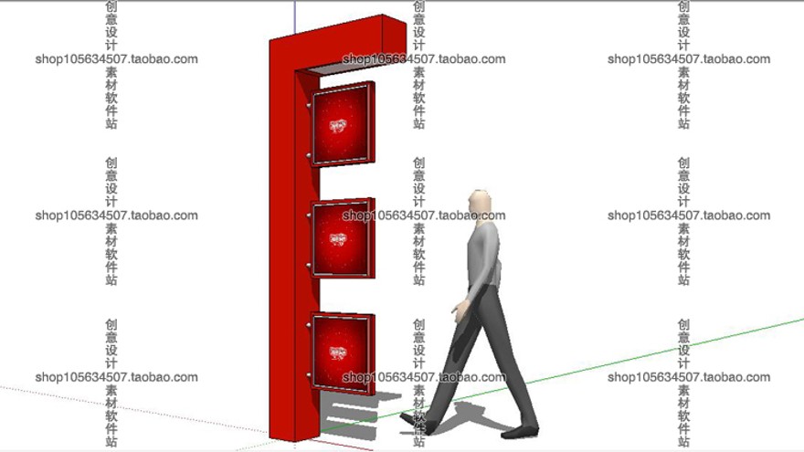 模型-su草图大师交通指示标识牌单体模型Sketchup室外景观SU建筑景观室内模型