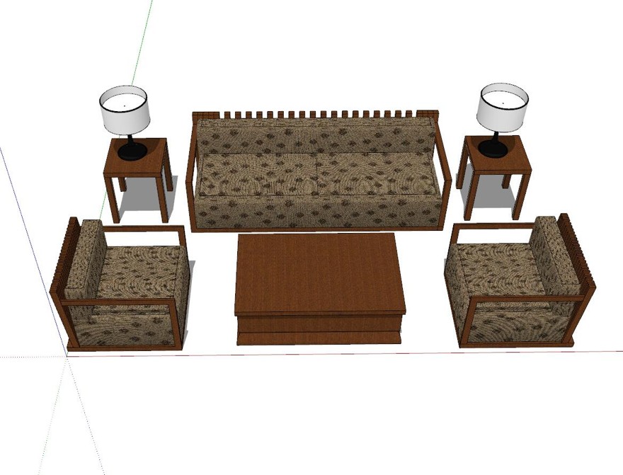 沙发室内组件su单体模型sketchup模型25-SU建筑景观室内模型