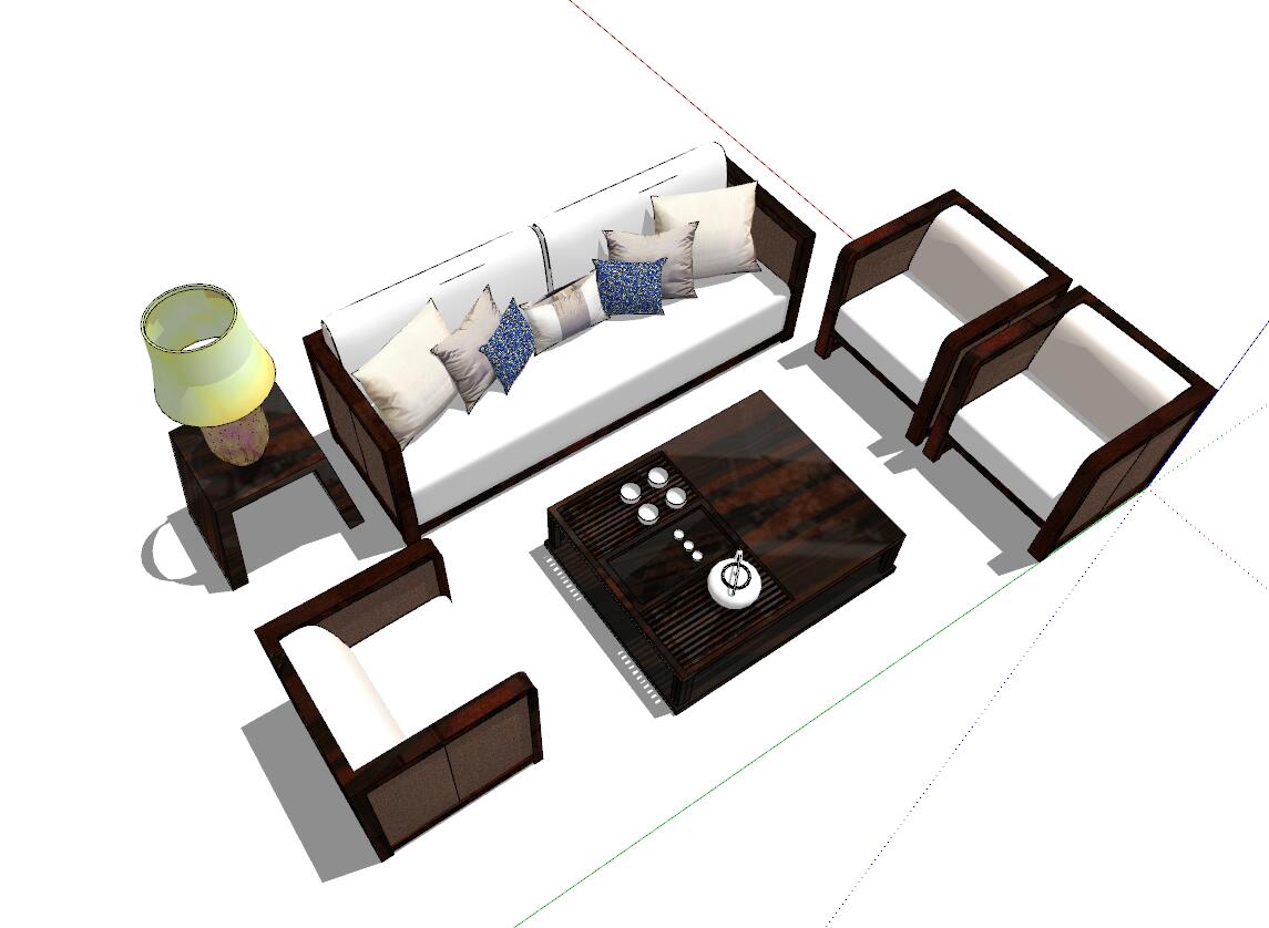 沙发室内组件su单体模型sketchup模型53-SU建筑景观室内模型