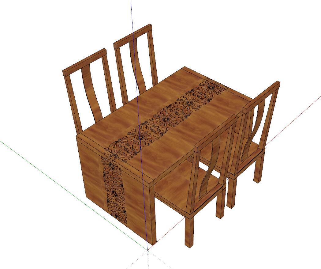 餐桌组合sketchup模型46-SU建筑景观室内模型