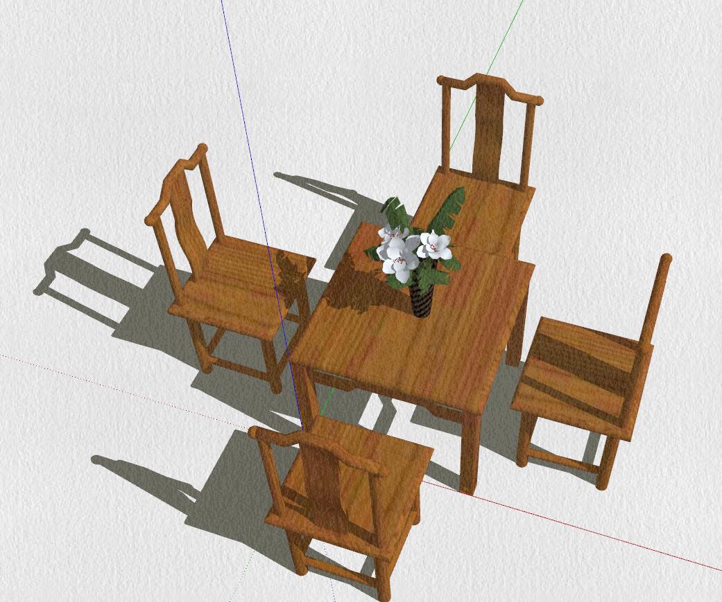 餐桌组合sketchup模型48-SU建筑景观室内模型