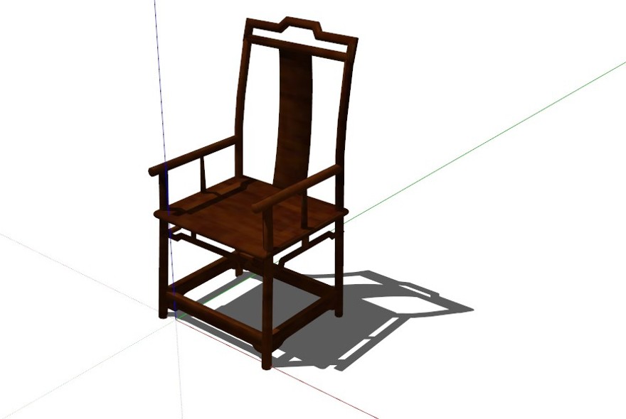 中式座椅001-SU建筑景观室内模型