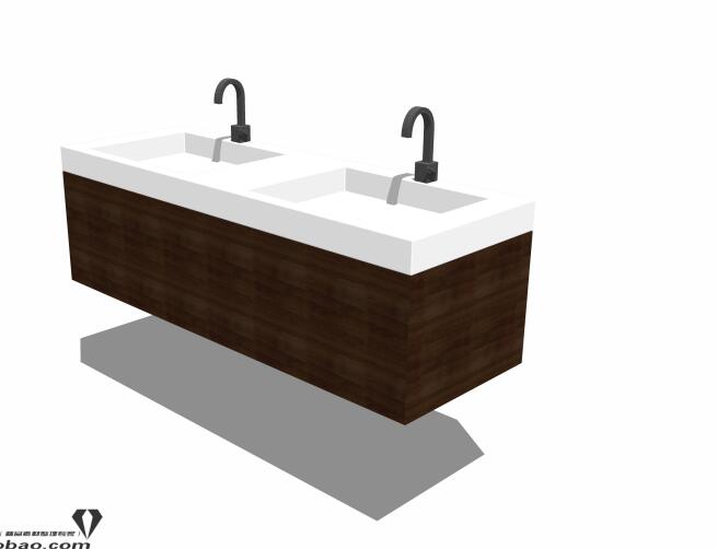 面盆洗漱台sketchup模型34-SU建筑景观室内模型