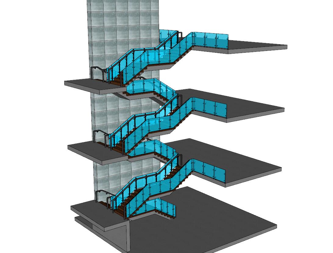 楼梯sketchup模型42-SU建筑景观室内模型