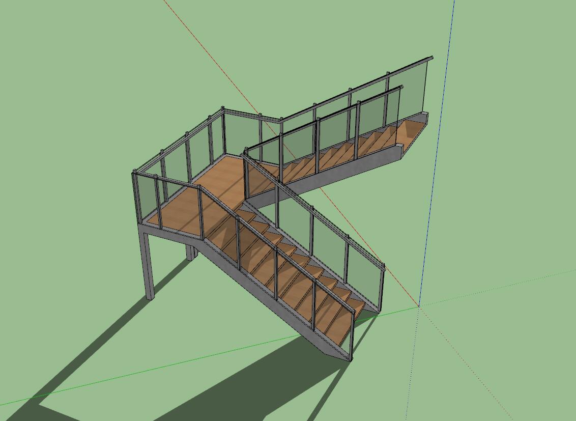 楼梯sketchup模型53-SU建筑景观室内模型