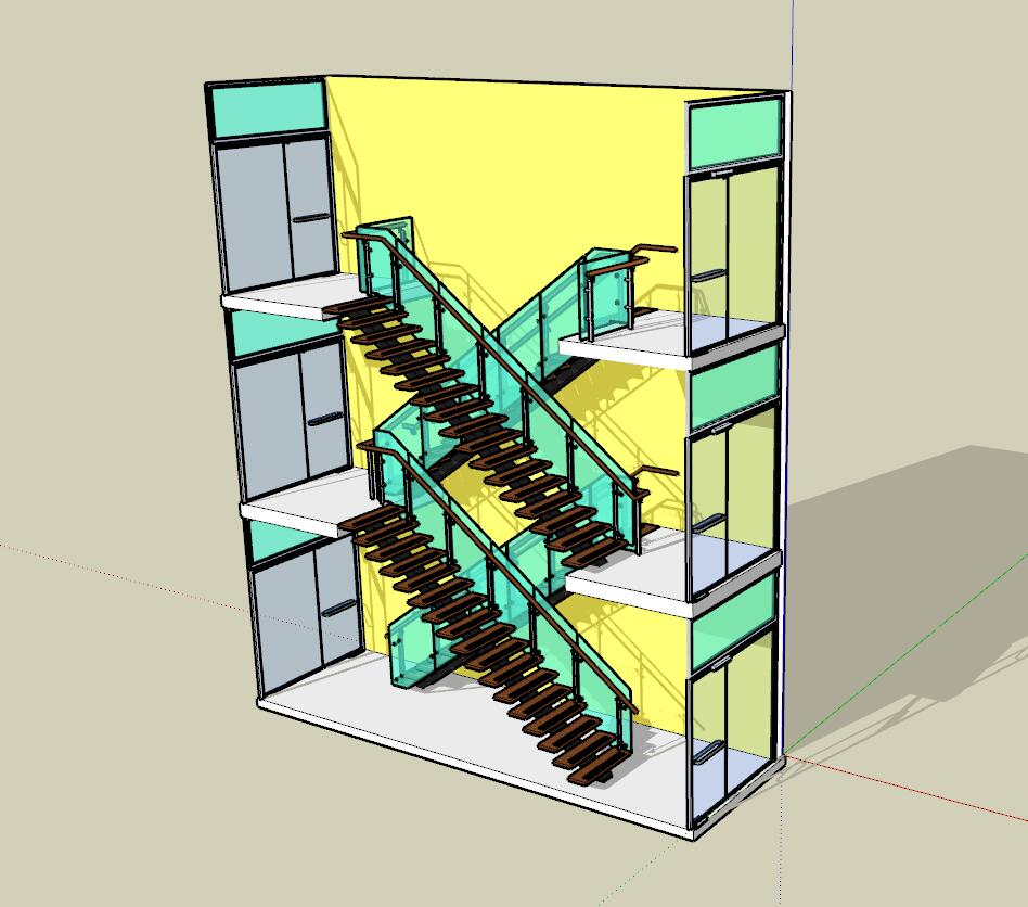 楼梯sketchup模型61-SU建筑景观室内模型