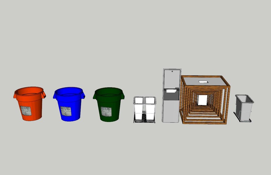 垃圾箱sketchup模型4-SU建筑景观室内模型