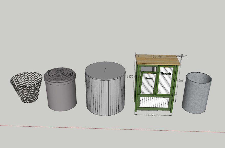 垃圾箱sketchup模型26-SU建筑景观室内模型