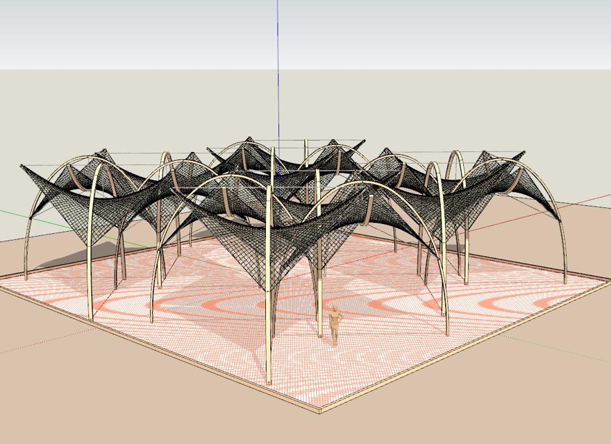 张拉膜sketchup模型4-SU建筑景观室内模型