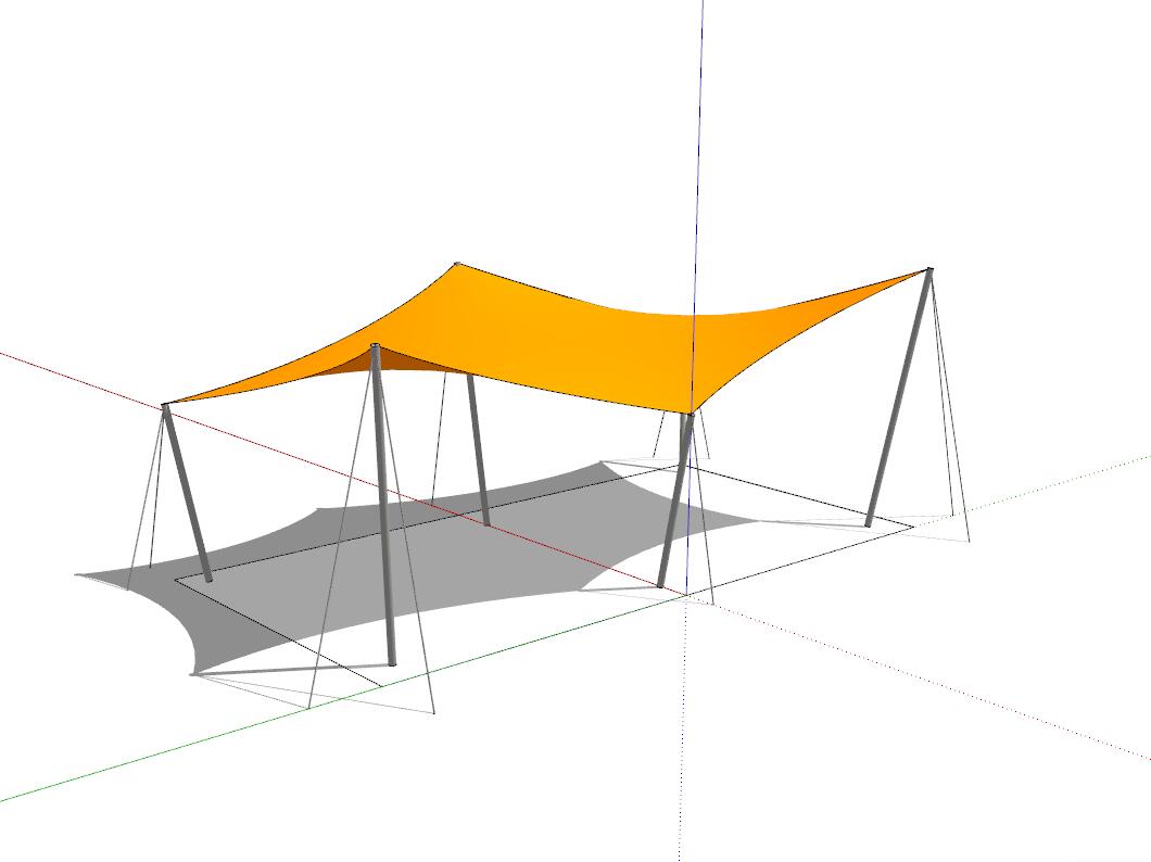 张拉膜sketchup模型19-SU建筑景观室内模型