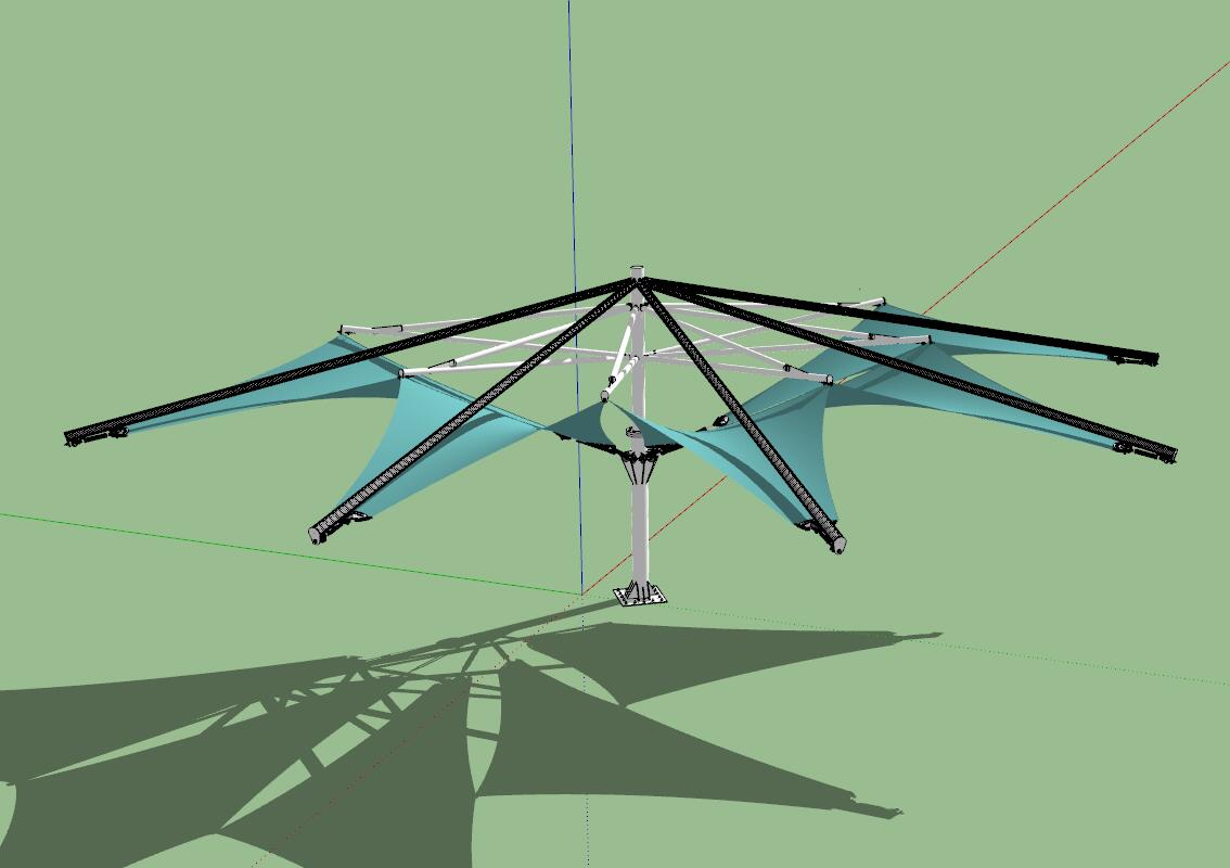 张拉膜sketchup模型23-SU建筑景观室内模型