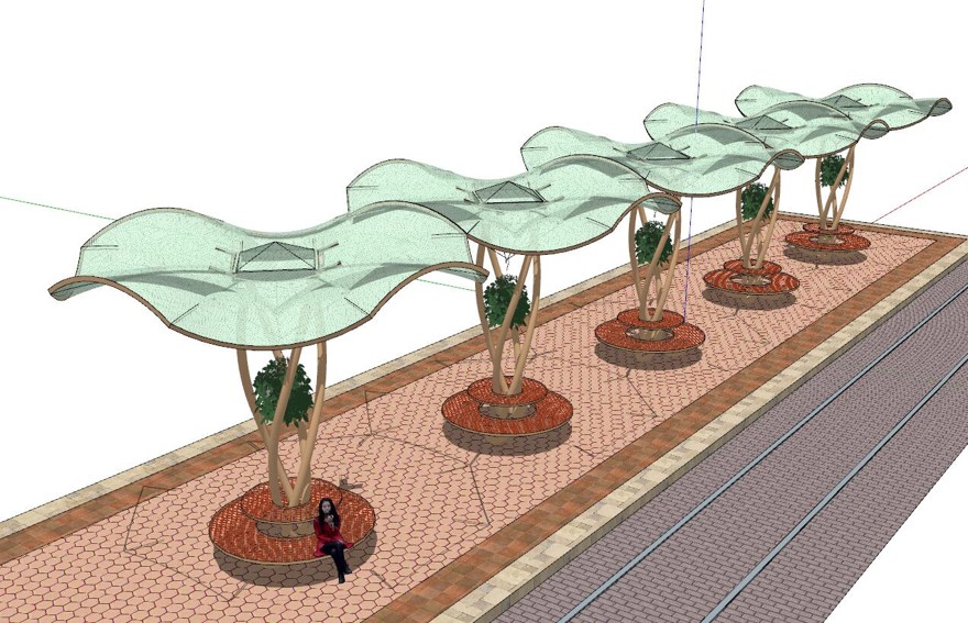 张拉膜sketchup模型25-SU建筑景观室内模型