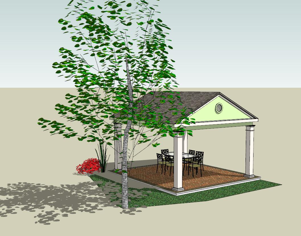 凉亭sketchup模型11-SU建筑景观室内模型