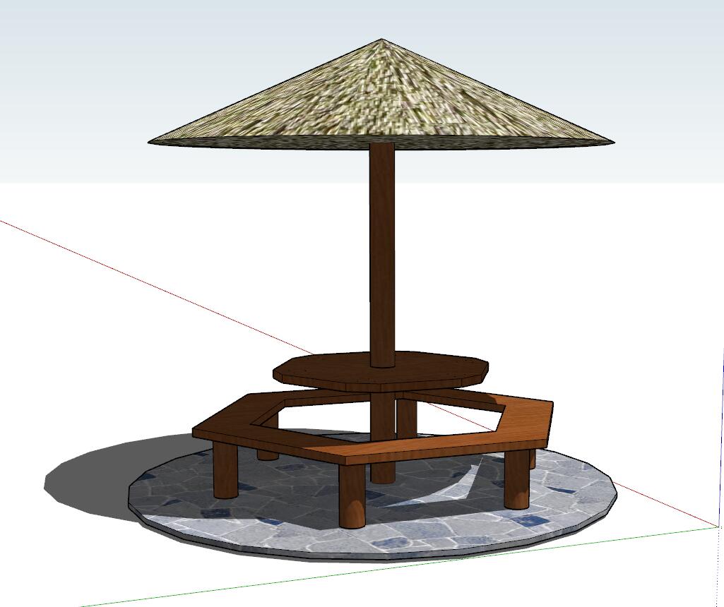 凉亭sketchup模型20-SU建筑景观室内模型