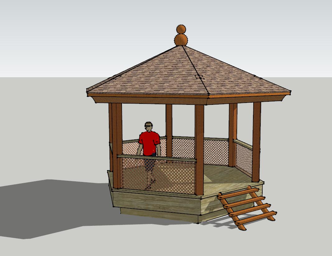 凉亭sketchup模型23-SU建筑景观室内模型