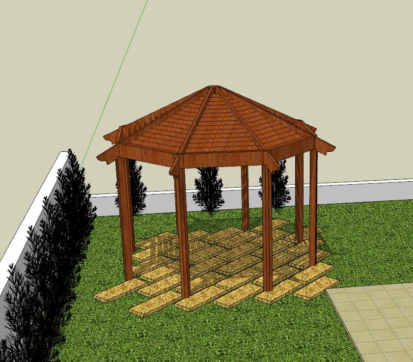 凉亭sketchup模型29-SU建筑景观室内模型