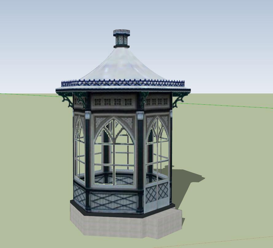 凉亭sketchup模型42-SU建筑景观室内模型