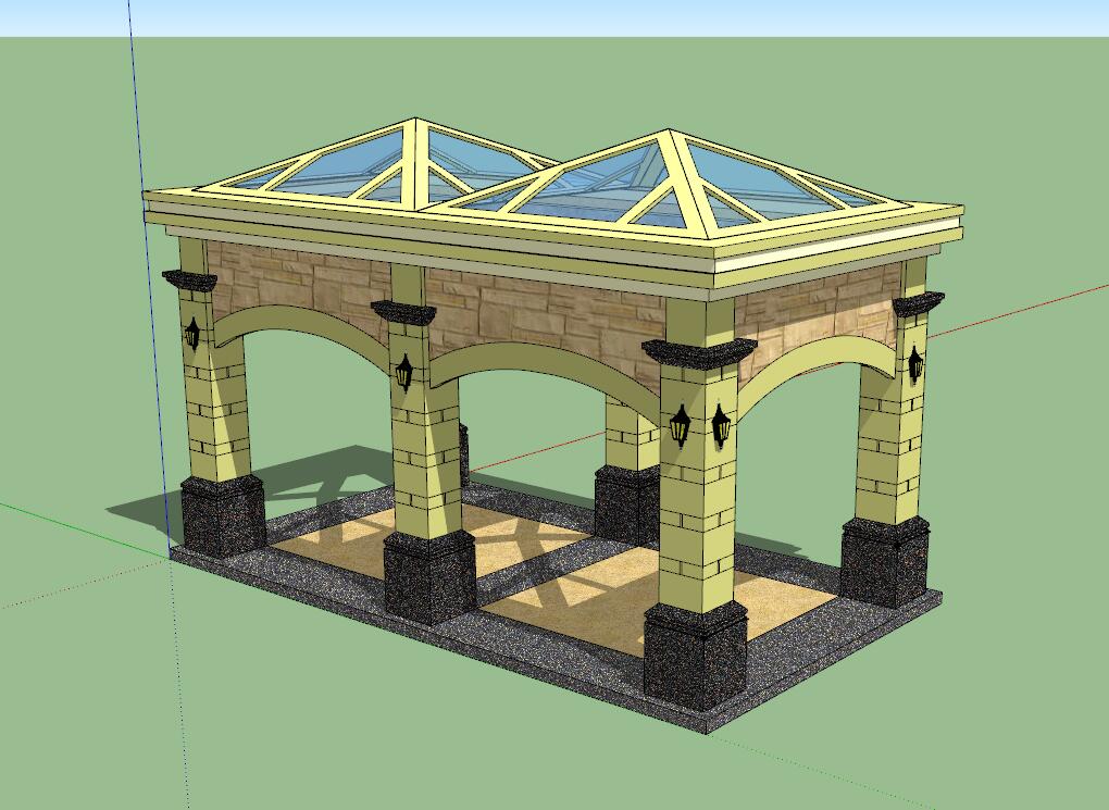 凉亭sketchup模型52-SU建筑景观室内模型