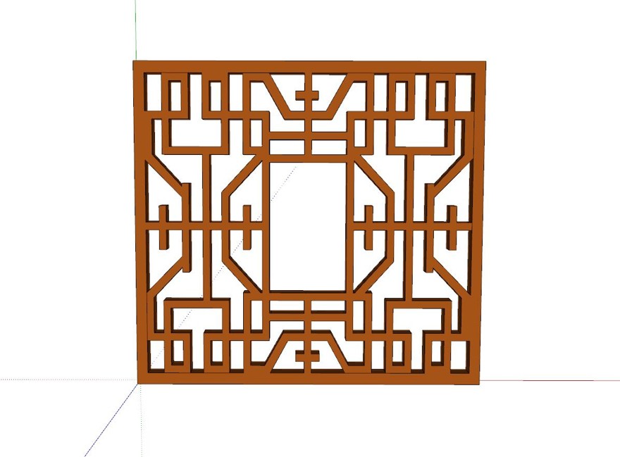 花窗纹理-构筑物小品单体组件sketchup模型16-SU建筑景观室内模型