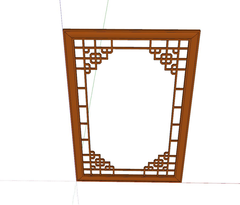 花窗纹理-构筑物小品单体组件sketchup模型39-SU建筑景观室内模型