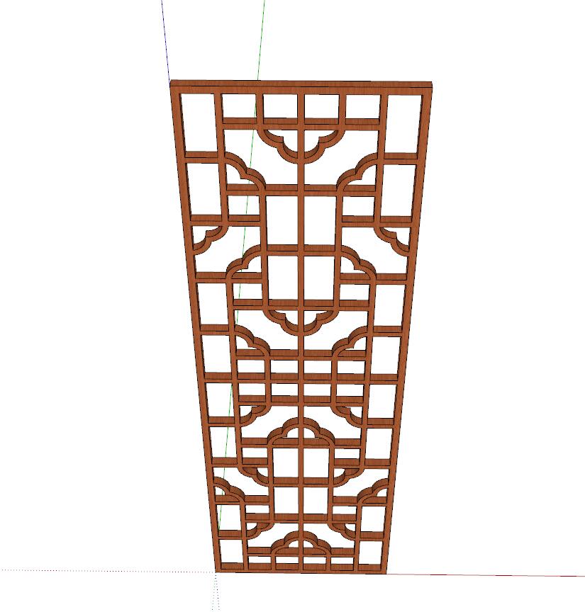 花窗纹理-构筑物小品单体组件sketchup模型52-SU建筑景观室内模型